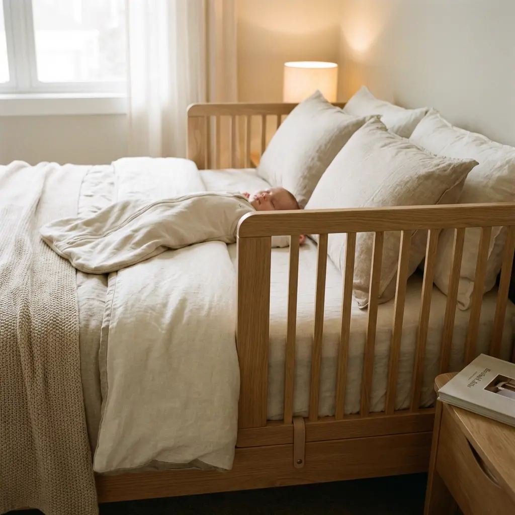 Cuna de colecho adosada a la cama de los padres