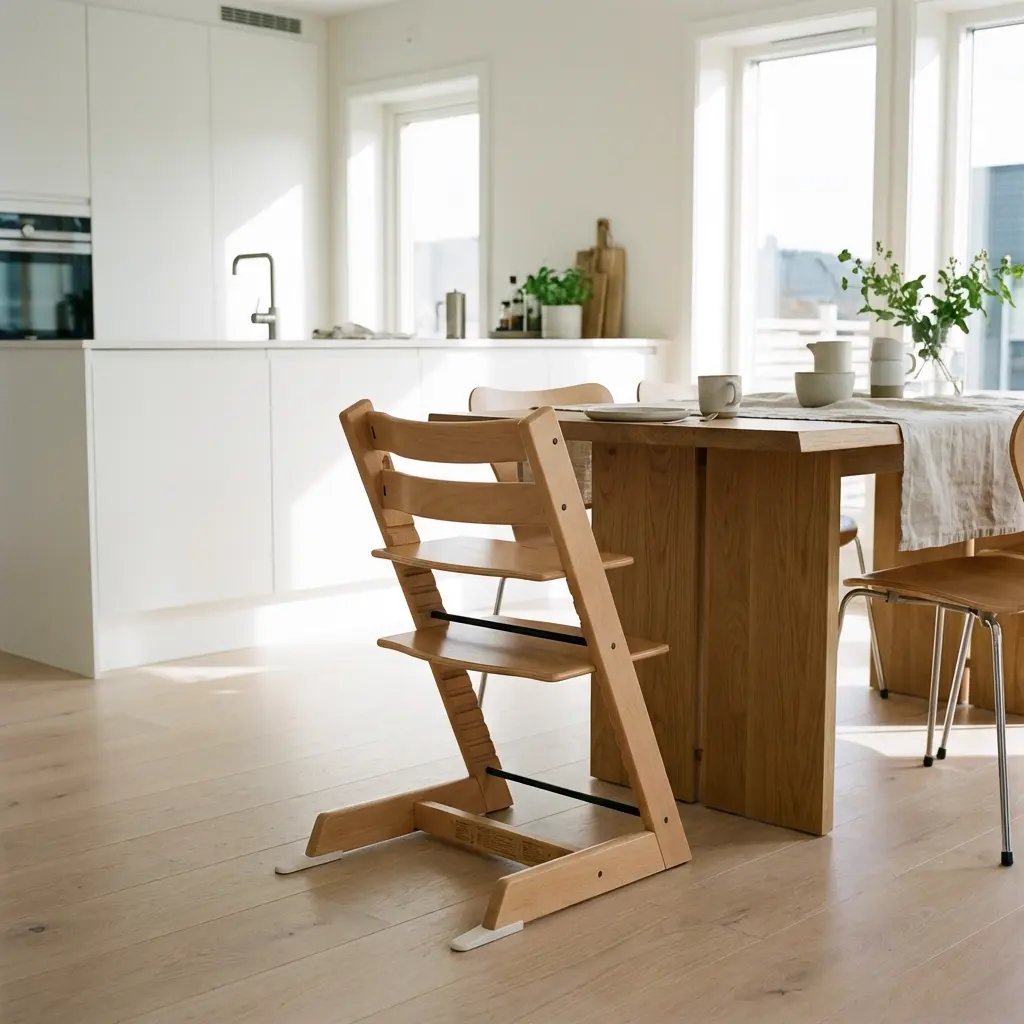Trona evolutiva Stokke Tripp Trapp en cocina moderna